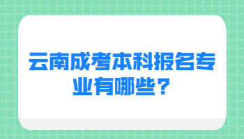 云南成考本科報名專業