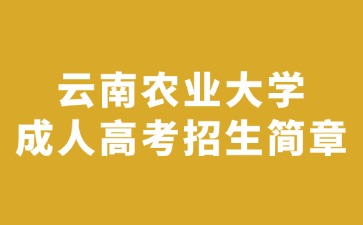 2024年云南農業(yè)大學成人高考招生簡章